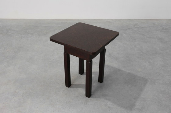 Image 1 of Mesa auxiliar cuadrada Art Déco de roble, Francia, circa 1920