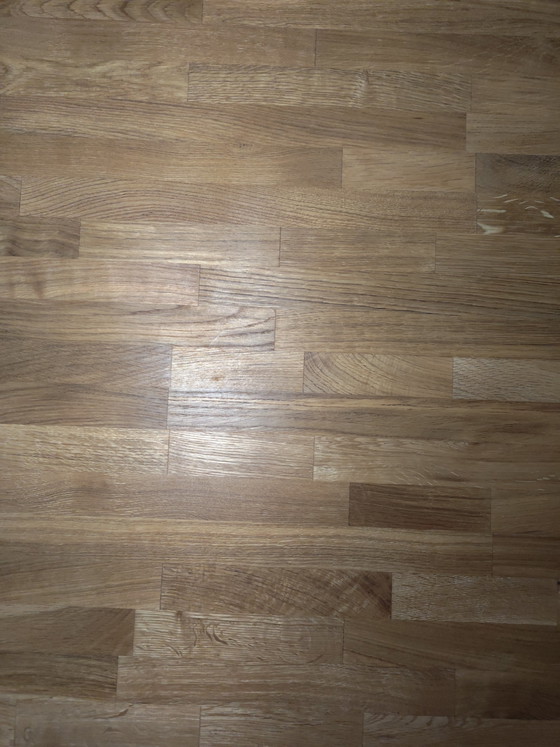 Image 1 of Grote eiken eettafel met stalen frame (200x95 cm)