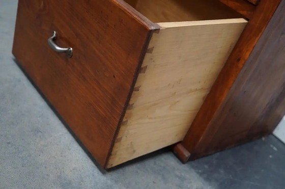 Image 1 of Mobiletto alto da merceria in pino tedesco d'epoca, anni '50