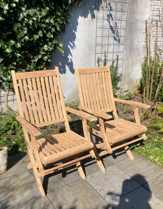 Image 1 of 2 zeer fraaie teakhouten tuinklapstoelen van Westminster