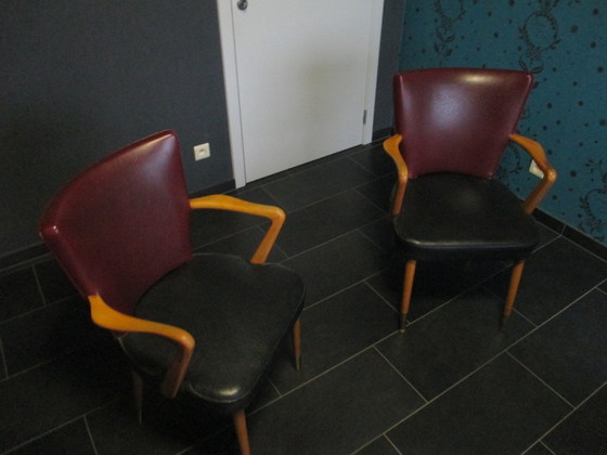 Image 1 of Set Schreibtisch + Bürostuhl + 2 zusätzliche Stühle, ab 1960