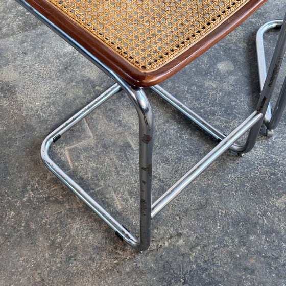 Image 1 of Paire de tabourets de bar cantilever de style « Cesca » de Marcel Breuer, 1980