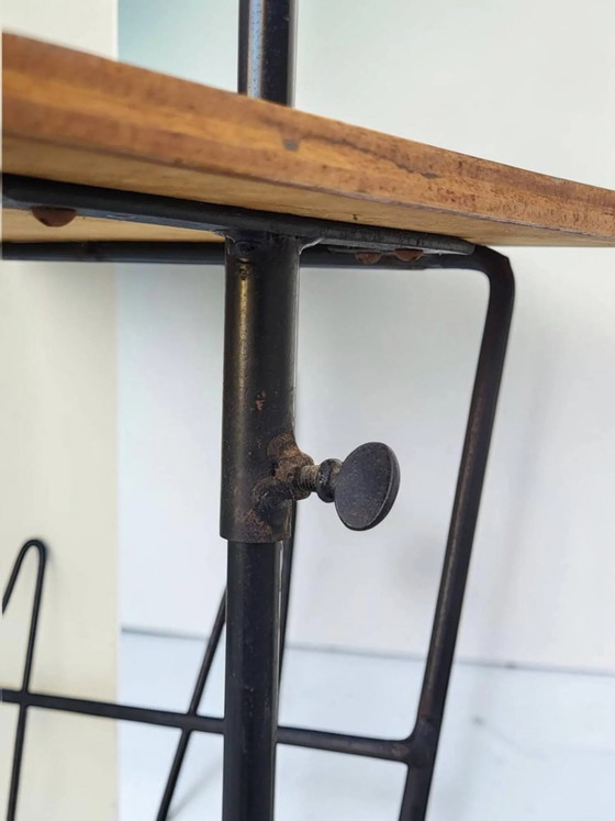Lampada da lettura con tavolo 1950 – Lampade da terra, Wood, polished steel, Vintage (photo 7 of 9)
