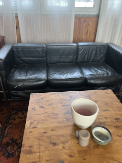 Sofá de piel de 3 plazas LC2