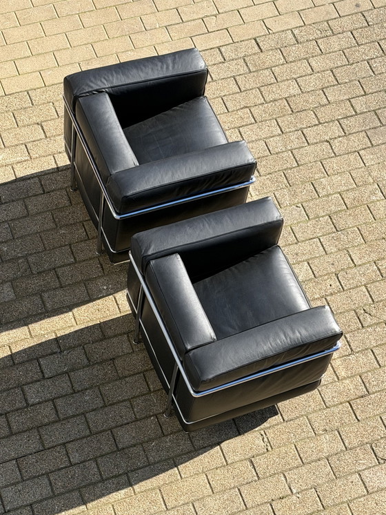 Image 1 of 2x Cassina Le Corbusier Lc2 originali in CONDIZIONI DA SALA ESPOSITIVA!!