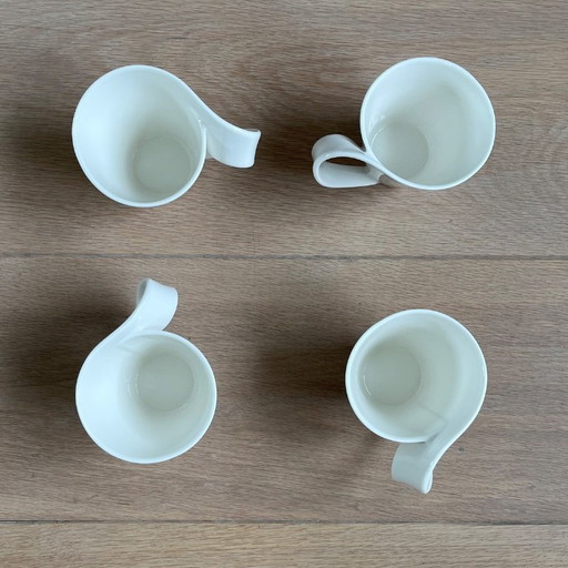 Villeroy & Boch New Wave coffee set – 4 cup and saucer sets with spoons