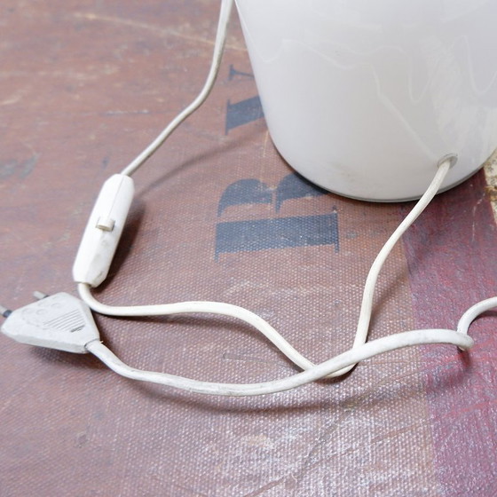 Image 1 of White opaline glass table lamp, 20th century