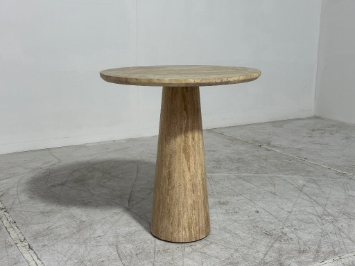 Travertine Bistro Table Eleonora Aime - Round Ø70 - Solid Natural Stone – eettafels (photo 2 of 8)