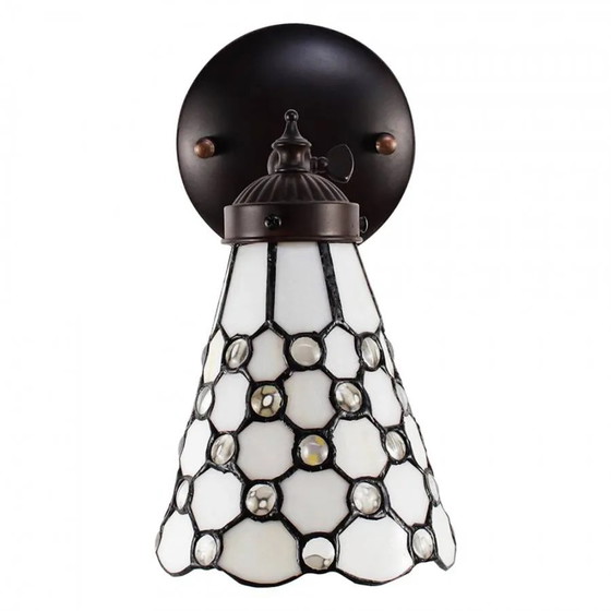 Tiffany wandlamp, Wandlampen, Kristal, Glas, Wit (foto 4 van 5)