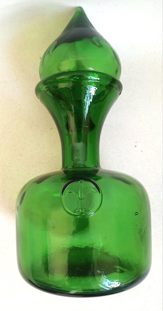 Image 1 of Carafe avec bouchon Empoli vert Années 70 Hauteur 27 cm