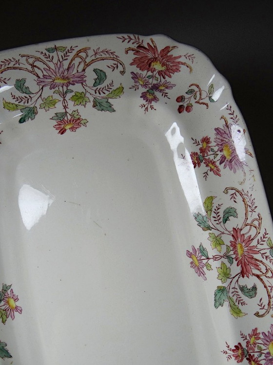 Grand Plat de Service Ancien Longchamp Pâquerettes Terre de Fer Polychrome – Vaisselle, Ceramic (photo 10 of 14)