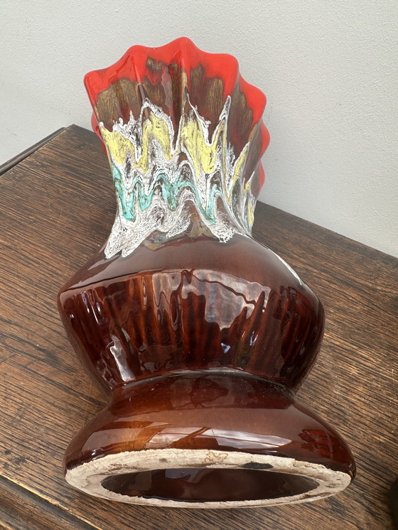 Image 1 of Grand Vase attribué Vallauris H 32 cm Forme Coquillage - Vintage 