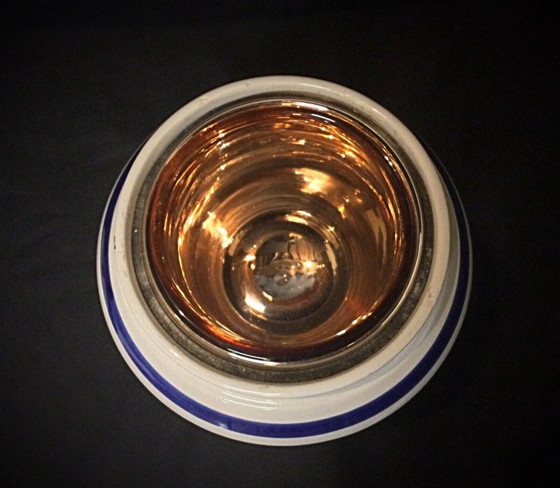 Image 1 of Antique Blue Floral Faience Funeral Urn - Macabo Design, 20th Century - 2Y20