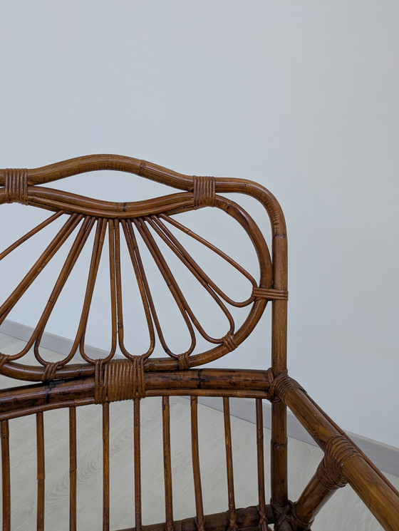 Image 1 of Salon en bambou - Fauteuils, table basse et porte-manteau - Vintage