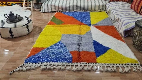 Tappeto tradizionale berbero marocchino dell'Atlante con motivi colorati, 150/250 cm – Aime Té, Tappeti, Wool (photo 5 of 5)