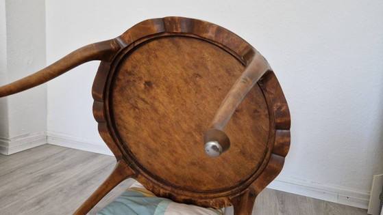 Image 1 of Round Carved Side Table, 78 cm