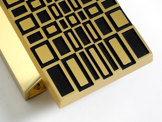 Image 1 of Very beautiful 1960s Space Age abstract design door handle made of brass-plated cast aluminum