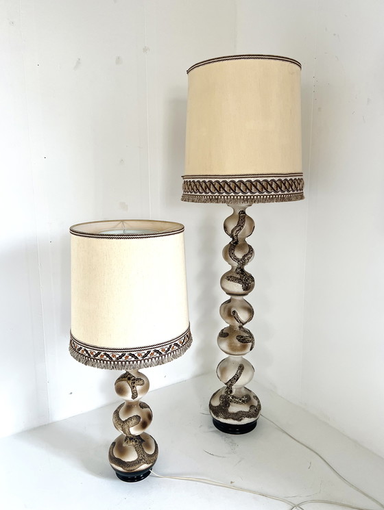 Image 1 of Vintage XL ceramic bubble floor lamp, Kaiser Leuchten '60