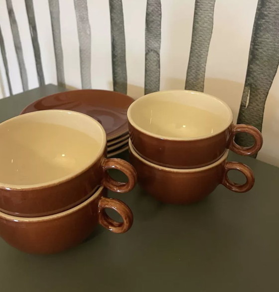 Image 1 of Lot de Tasses Marrons Italiennes Pagnossin