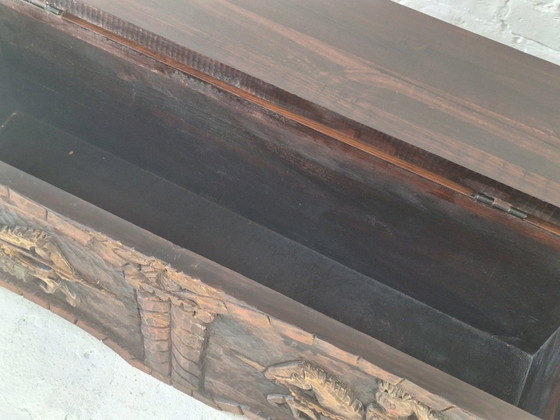 Artes de México Spanish Colonial Carved and Painted Coffer / Bench, 1940s – Benches, Wood (photo 12 of 14)