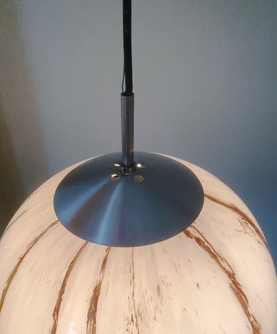 Image 1 of Art Deco vintage pendant lamp made of marbled glass