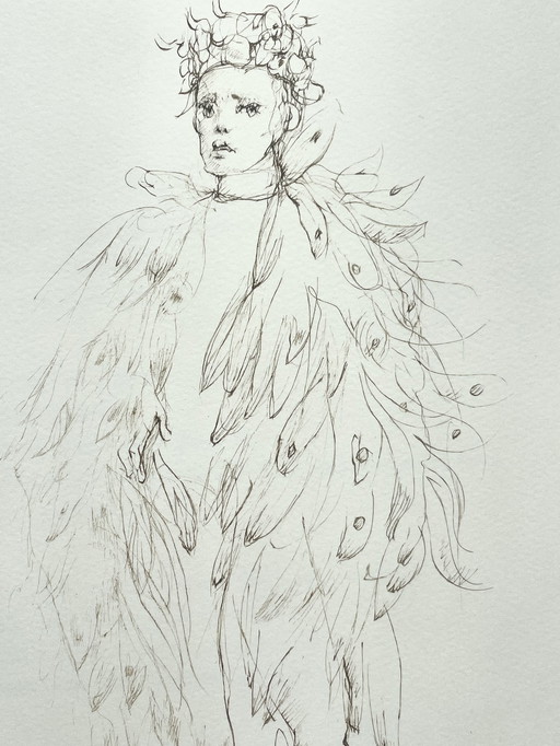 Leonor Fini, rare lithographie sur papier Arches, vers 1980
