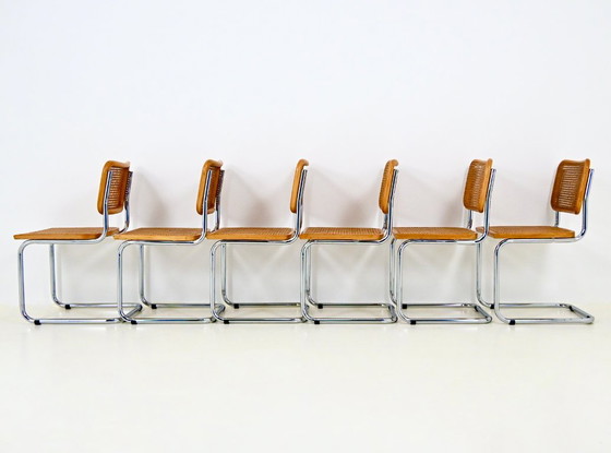Chaises de salle à manger Style B32 par Marcel Breuer, Lot de 6 – Rattan, Wood (photo 6 of 10)