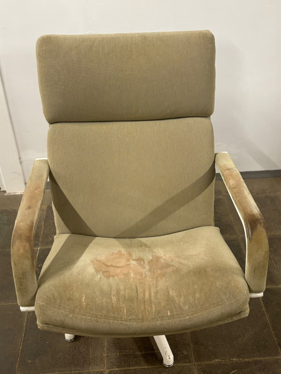 Artifort draaistoel model F141 - design G. Harcourt – Fauteuils, Metal, Textile (photo 6 of 8)