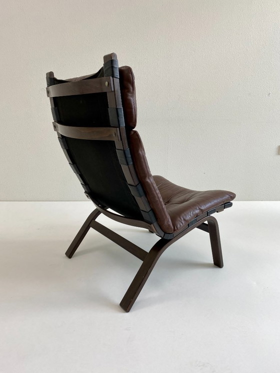 Image 1 of Brauner Ledersessel Danish Design Farstrup