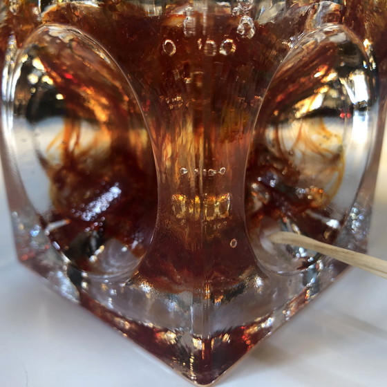 Image 1 of Table Lamp - Cube - Fractal Resin - Polished Steel - 1970