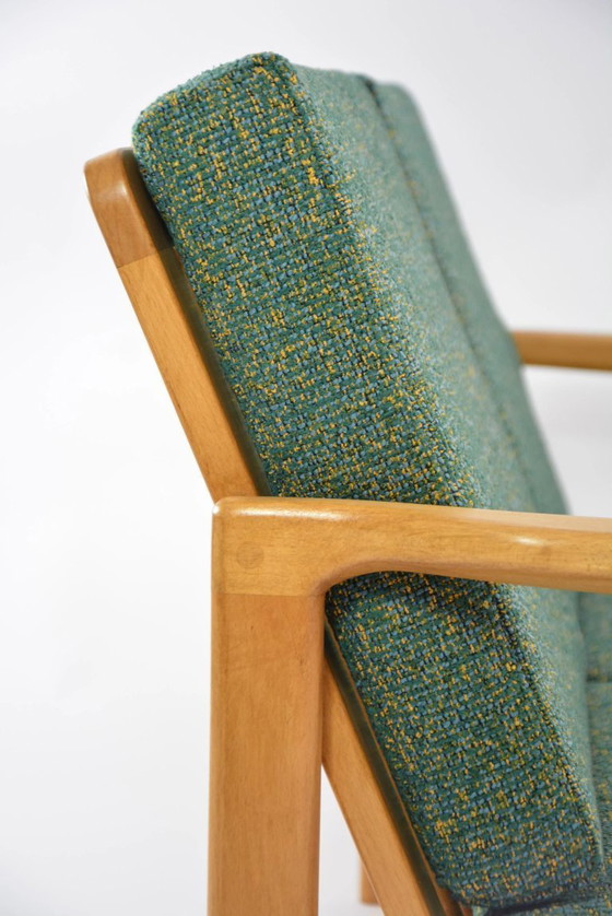 Image 1 of Mottled green BZ sofa
