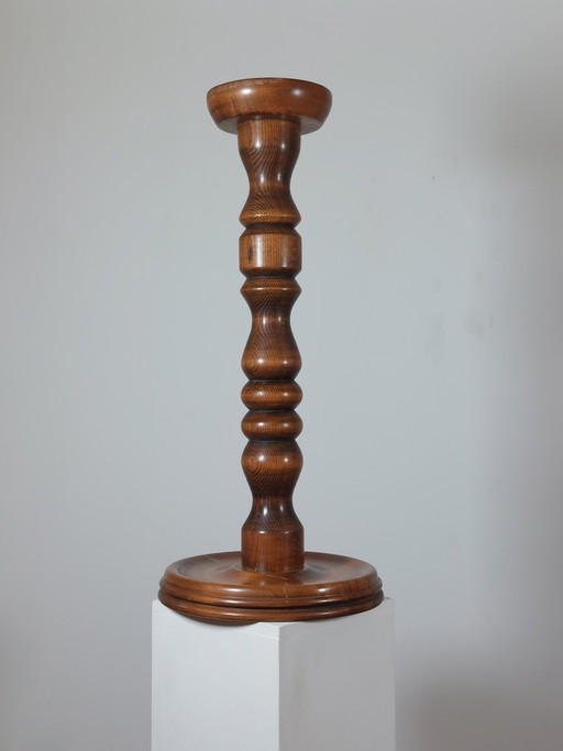 Columna floral de madera torneada de estilo vintage