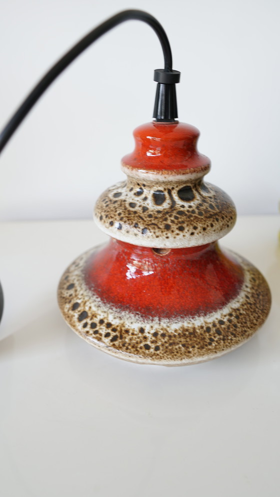 Image 1 of Vintage dikke lava keramiek Herda hanglamp - jaren 1970