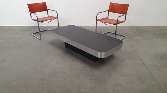 Image 1 of Fasem Italy 70s vintage chairs cognac harness leather, Mart Stam Breuer