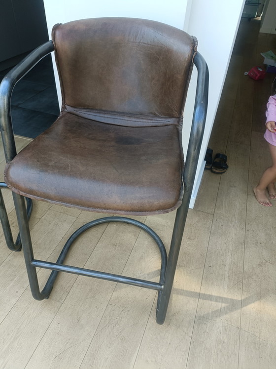 Image 1 of Tabourets de bar en cuir de chez Chiavari