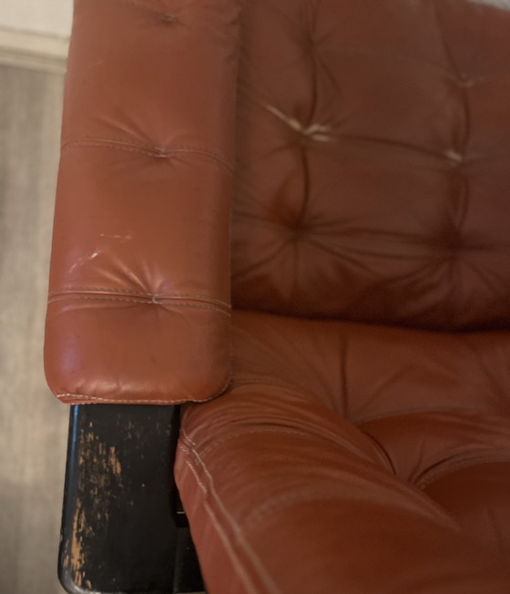 Image 1 of Coja lounge stoel - cognac - 60’s design - echt leer- design by Sven Ellekaer