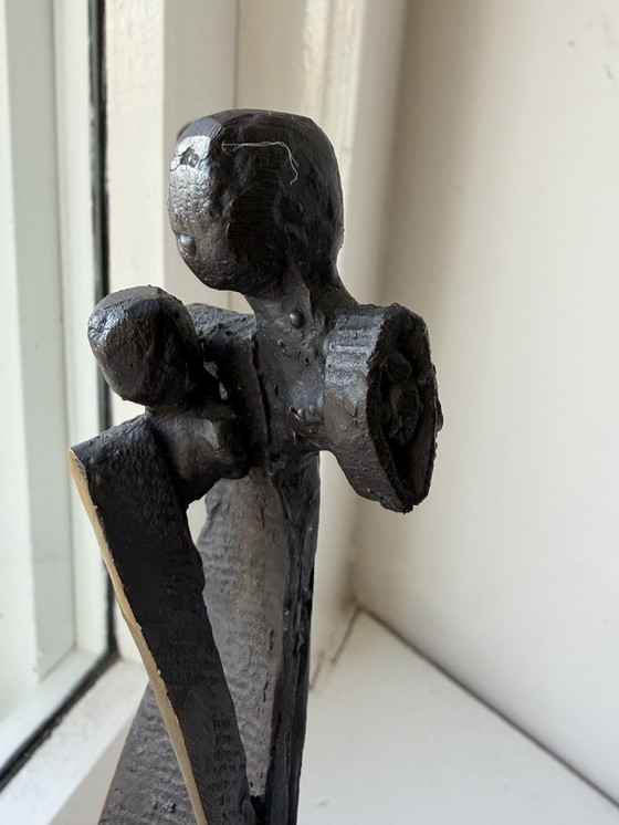 Image 1 of Renée van Leusden (Netherlands, 20th century) Stylized bronze sculpture – Standing female figure Signed and dated 1995