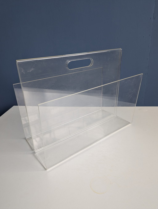 Portariviste/porta dischi in plexiglass vintage