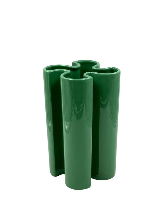 Image 1 of Franco Bettonica, Raro vaso in ceramica verde Space Age, Gabbianelli Italia ca. 1970