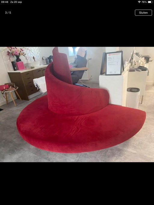 Design bank rood fluweel