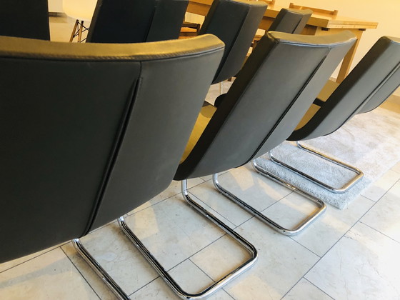 Image 1 of Bonaldo Skip Design Stühle - 8er Set - Italienisches Top Design in Leder und Chrom