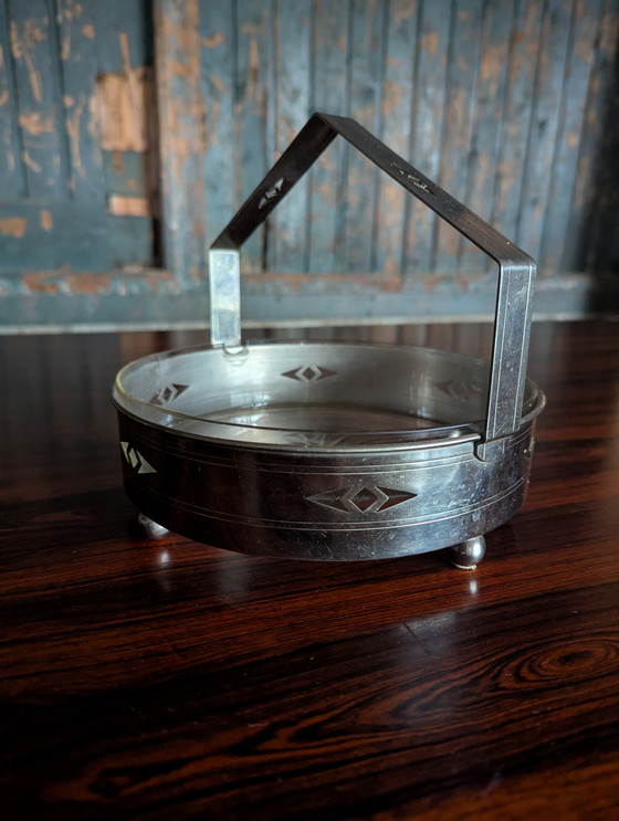 Image 1 of Bombonera de cristal Art Déco, Dinamarca, década de 1920