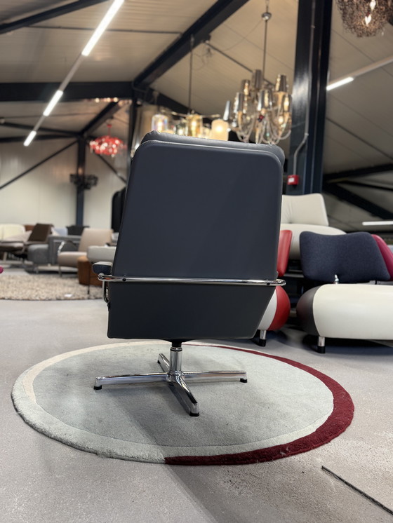 Image 1 of Gelderland 400 Fauteuil Grijs Leer Draaistoel