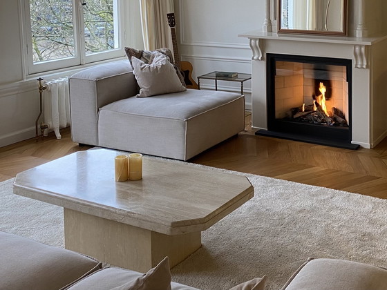 Image 1 of Travertine solid natural stone coffee table