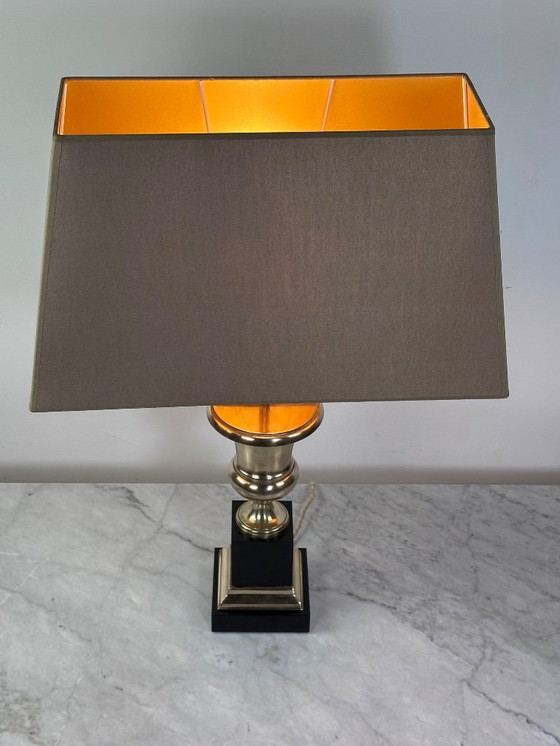 Image 1 of Lampe en bronze et marbre dans le goût Maison Charles 1950'S