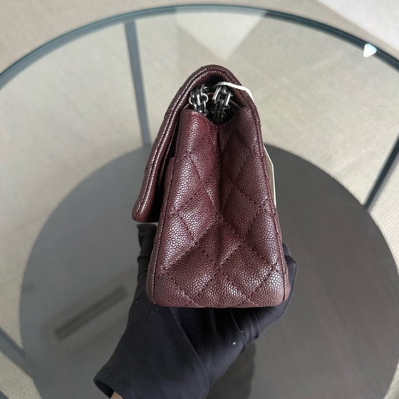 Image 1 of Chanel 2.55 Reissue 225 - 24CM Caviar trapuntato Borgogna Marrone Rutenio Hardware Argento Serie 16