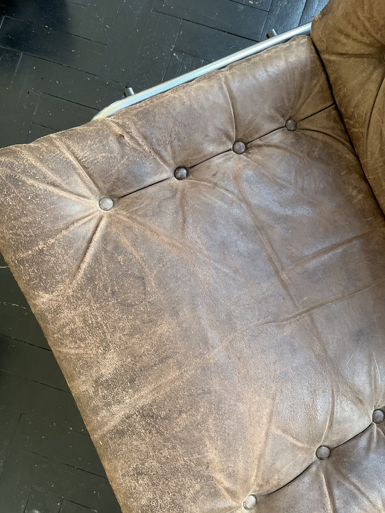 Image 1 of Martin Visser Osaka Two-Seater Sofa and Easy Chair for ’t Spectrum (1969, Brown Leather)
