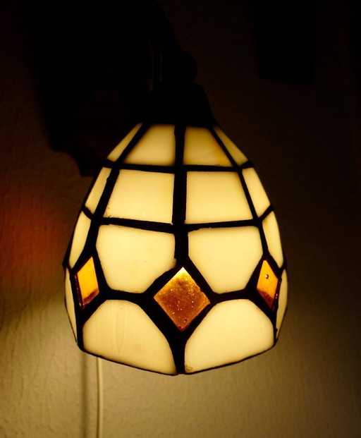Tiffany-style wall lamp.