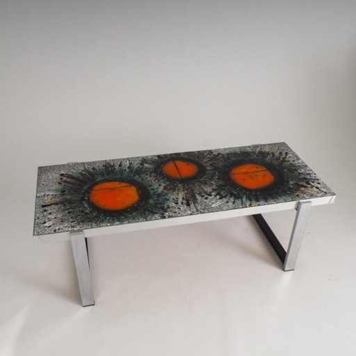 Mid-Century Modern Sunburst Tile Coffee Table