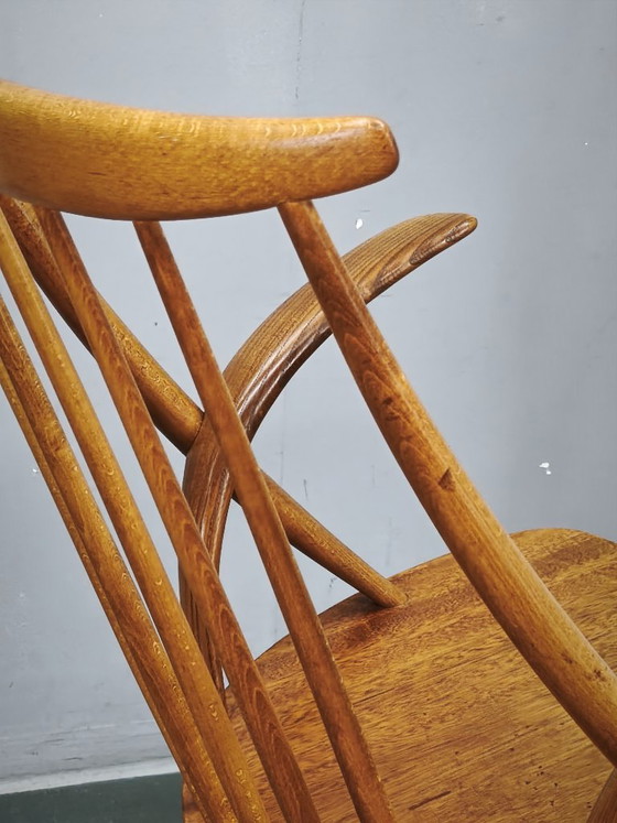 Rocking chair Danish Modern Illum Wikkelsø par Niels Eilersen, années 1960 – Wood (photo 3 of 12)
